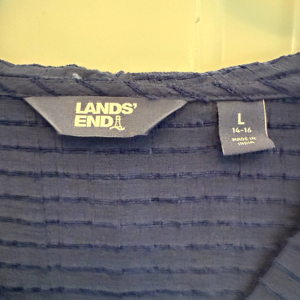 Lands' End Deep Blue Textured Top